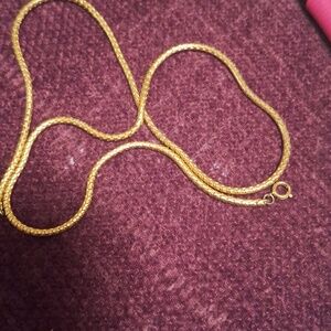 24 Inch Solid & Heavy Gold Colored. Gold Plated Or Costume. Not 14 K Gold